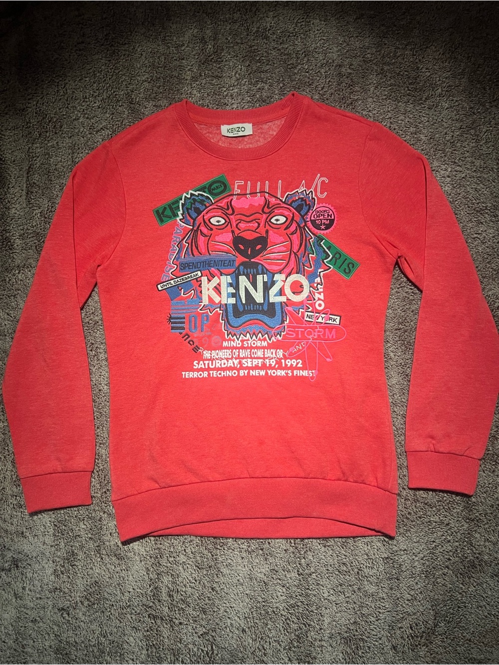 KENZO Men’s Red Graphic Tiger Sweatshirt